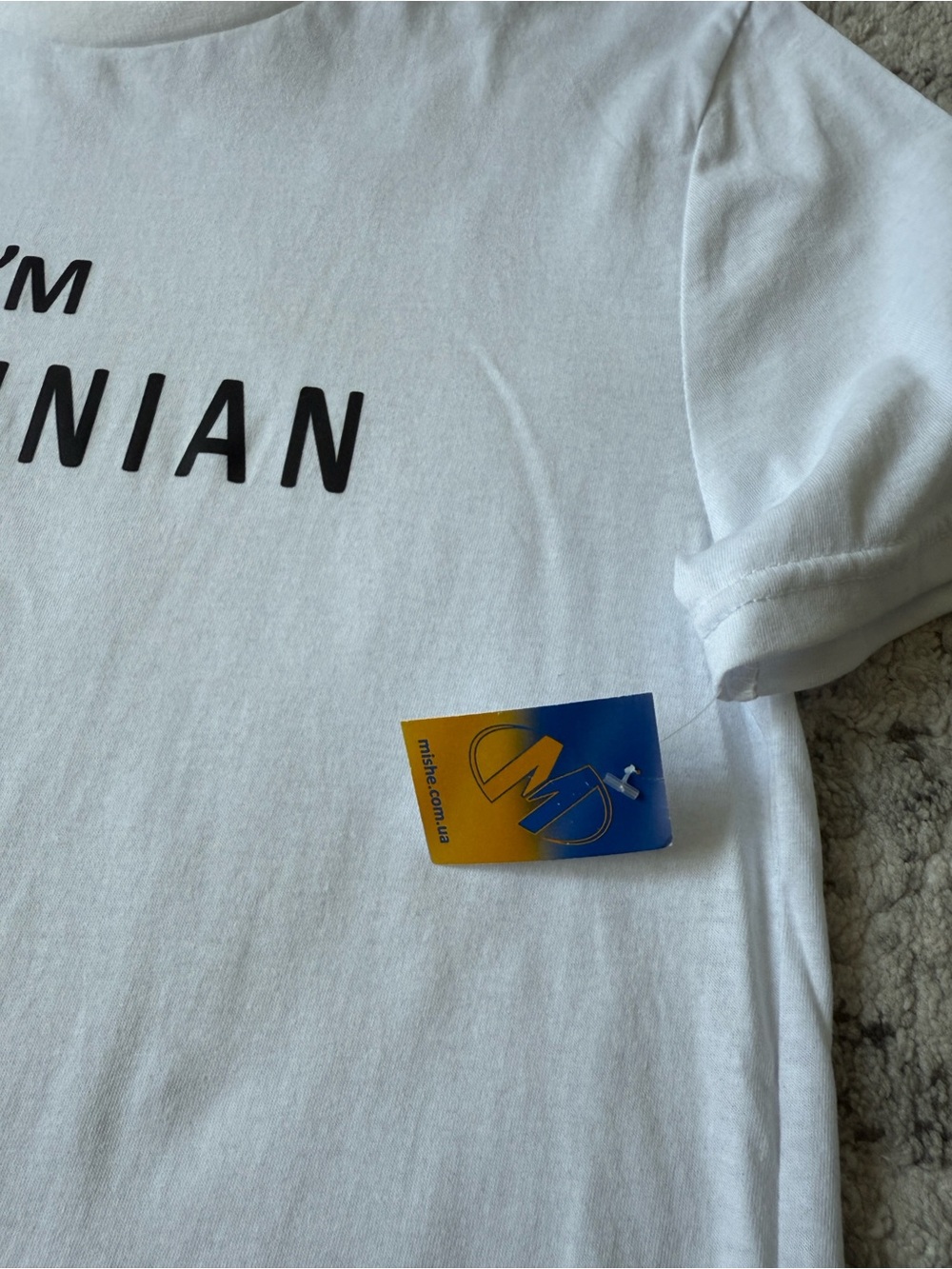 White "I'm Ukrainian" Short Sleeve T‑Shirt - Picture 2 of 3